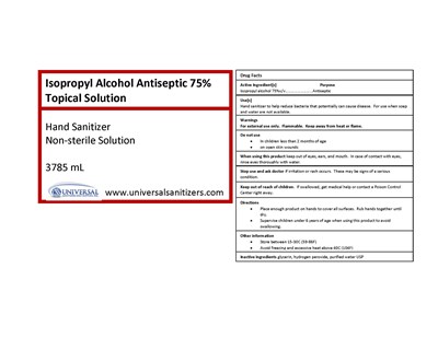 3785 mL Label (Handsanitizerlabel 75081 1501 1)